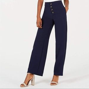 Lucy Paris Pant Wide Leg Button Trouser Navy NWT